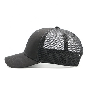 Hot Sale <b>Plain</b> Trucker <b>Cap</b> Western Streetwear Low Moq Wholesale Custom Blank Black Trucker Hat Bul - Product Image 5