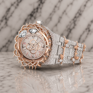 Montre en diamant moissanite de haute qualité pour hommes, entièrement sertie de pierres VVS - Product Image 2