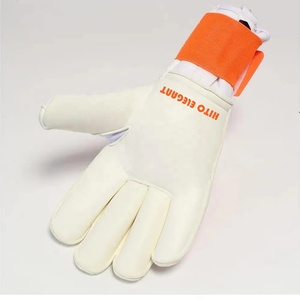 Gants de gardien de but de football en néoprène premium blanc et orange, design personnalisé, latex allemand 4 mm, caoutchouc injecté en silicone. - Product Image 3