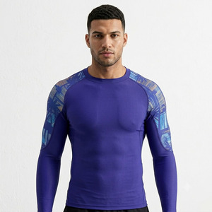Camiseta de Protección Solar para Hombre, Personalizada con Logotipo, Anti-UV, Transpirable, de Secado Rápido, Longitud Regular, Azul, con Peso de Tela de 120g, UPF50, Venta al Por Mayor - Product Image 2