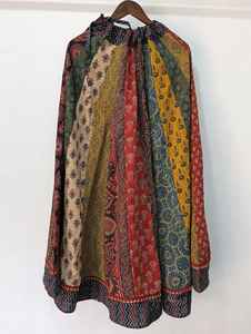 Vestido Maxi de Algodón Estampado a Mano con Estampado Floral, Talla Única, Falda Larga Informal para Mujer para el Verano - Product Image 5