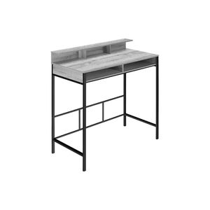 Modern 48\"L Contemporary <b>Computer</b> <b>Desk</b> for Home Office Grey Laminate with <b>Black</b> Metal & Storage Shelves Work Laptop - Product Image 2