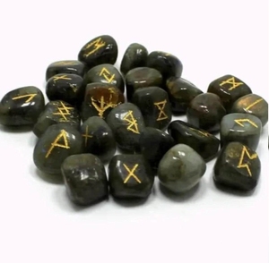 Pierres de cristal polies faites à la main en pierre de soleil, ensemble de lettres, pierres énergétiques naturelles Wicca, divination, intuitivité, Reiki, méditation - Product Image 5