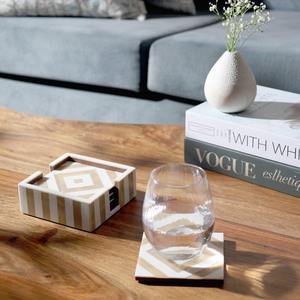 Decorative Bone Inlay Bohemian Style Eco-Friendly Lightweight Handmade <b>Drink</b> <b>Coaster</b> for Elegant Home Living Room Decor - Product Image 5