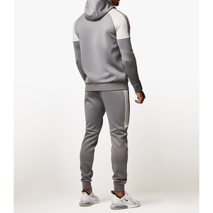 Ensemble de survêtement pour homme de qualité supérieure, coupe classique, avec fermeture éclair et capuche, style sportif, séchage rapide, en polaire, deux pièces. - Product Image 2