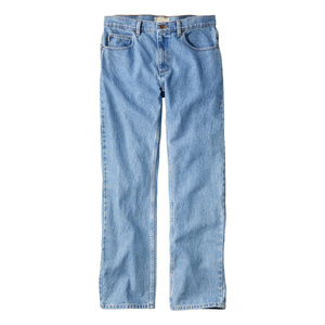 Jean en denim délavé coupe droite taille haute pour homme 100 % coton décontracté bleu avec braguette boutonnée en toile mi-lourde - Product Image 6