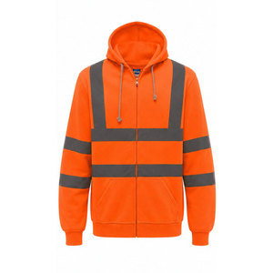 เสื้อฮู้ดกันหนาวแบบ OEM พร้อมแถบสะท้อนแสง 5 ซม. แจ็คเก็ตนิรภัยแบบ Hi-Vis กันน้ำ ไฟ LED กระพริบได้ ปรับแต่งได้ ผลิตจากโพลีเอสเตอร์ ชุดยูนิฟอร์มป้องกันสำหรับทำงาน - Product Image 2