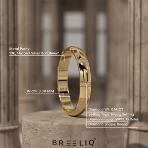 แหวนเพชร Breeliq ดีไซน์เรขาคณิต สีทองขาว แหวนแต่งงานสุดหรู เครื่องประดับผู้หญิงสุดสง่างาม ของขวัญวันครบรอบ - Product Image 6