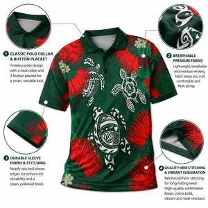 Nouvelle Arrivée 2026 – Polo Personnalisé à Imprimé Tribal Polynésien, Respirant, Anti-humidité, Manches Courtes, Décontracté, pour le Golf – Vente en Gros - Product Image 4