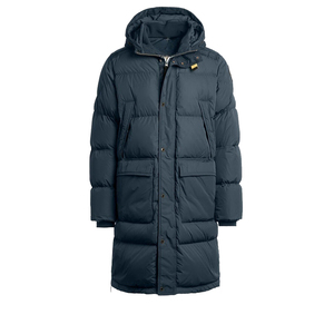 <b>Men's</b> Long <b>Hooded</b> Down Puffer Jacket Windproof Thick Quilted Casual Winter <b>Coat</b> With Pockets Solid Color Zipper Closure - Product Image 3