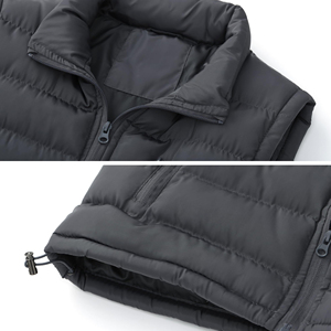 Chaleco Acolchado Color Borgoña para Hombre GENERSA SPORTS, Cuello Alto, Color Sólido, Poliéster, Ropa Exterior Informal de Invierno, Resistente al Viento - Product Image 6
