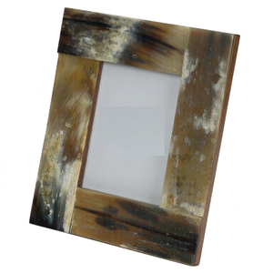 Marco de Fotos Hecho a Mano al por Mayor, Personalizado OEM ODM, con Incrustaciones de Cuerno Natural, Diseño de Bloques Rectangulares, DECORYUG - Product Image 1