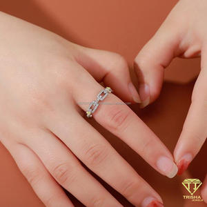 Bague chaîne ajourée en argent sterling 925 et moissanite pour revendeurs de bijoux de luxe - Product Image 3