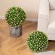 2 boules de topiaire artificielles roses de 17,5 pouces avec verdure, plante décorative, fausse boule ornementale - Product Image 2