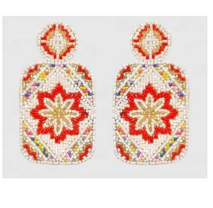 Pendientes de Resina Bordada Hechos a Mano, Joyería de Moda de Acero Inoxidable para Mujeres y Niñas, Estilo Clásico para Bodas, Alta Calidad - Product Image 1