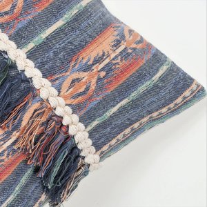 Hand Loom Woven Texture <b>Stripe</b> Printed Lightweight Black Red Square Zipper Closure 100% Cotton Unisex Home Decor <b>Cushion</b> Cover - Product Image 4