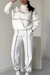 Traje deportivo informal personalizado de talla grande con letras digitales para mujer, chándal con pantalones de manga larga, transpirable para adultos - Product Image 3