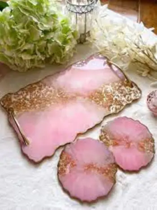 <b>Rectangle</b> Handmade Resin Serving Tray Platter Modern Design Durable Eco-Friendly Decorative <b>Coffee</b> <b>Table</b> Organizer Home Kitchen - Product Image 3