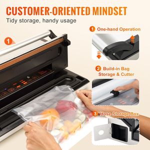 Macchina Sigillatrice Sottovuoto Automatica Mini 350W Potente Doppia Pompa 95Kpa Doppia Sigillatura per Alimenti Secchi e Umidi Spina USA Nuova Condizione - Product Image 5