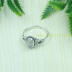 Natural Blue Moonstone <b>Ring</b> 925 Sterling <b>Silver</b> Handmade Vintage Rope Bezel <b>Statement</b> <b>Ring</b> for Women Boho Gemstone Jewelry her - Product Image 2