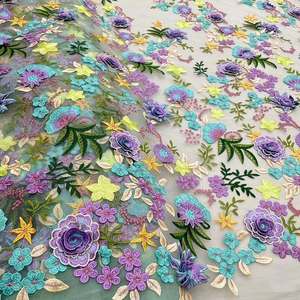 Multi Embroidery Cotton Lace <b>Fabric</b> Floral Eyelet Embroidered <b>Fabric</b> for Women Dress Garment Material - Product Image 5