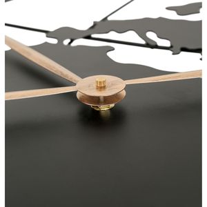 Reloj de Pared Moderno de Metal Negro de 36 Pulgadas con Mapa del Mundo, Silencioso, Decorativo para Sala de Estar o Entrada, con Punteros Dorados para Decoración del Hogar - Product Image 6