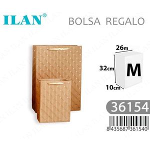 Sacchetto Regalo Iln M 26x32x10cm in Carta Kraft con Manico per Confezioni Regalo - Product Image 3