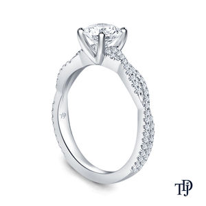 Anillo de Compromiso de Oro de 10K Personalizable, Hecho a Mano, con Diseño Trenzado y Escamado, con un Precioso Diamante Central (Natural) - Product Image 2