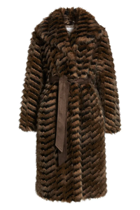 Manteau long décontracté en laine pour femme avec col en fausse fourrure amovible, couleur unie, écologique, personnalisable, vente en gros, luxe, hiver - Product Image 4