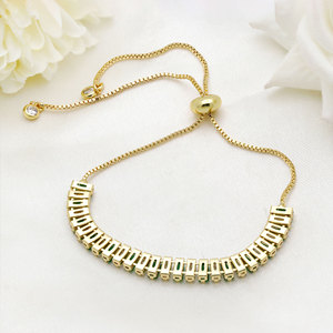 Wholesale 925 Silver <b>Gold</b> Plated CZ <b>Adjustable</b> <b>Bracelet</b> For Women fine <b>Bracelet</b> Jewelry for Girls Gift party Wedding - Product Image 4