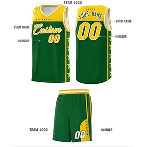 Ensemble de maillots et shorts de basket-ball personnalisés, 100% polyester, unisexe, logo d'équipe, nom, numéro, école, collège, université, club, vêtements de sport - Product Image 2