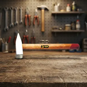 Logo personnalisé marteau de machiniste avec manche en bois et tête en acier au carbone outil de quincaillerie pour la vente - Product Image 4