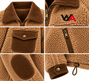 Veste en polaire sherpa épaisse de haute qualité pour femmes, fermeture éclair, col rabattable, poche en velours côtelé, manteau d'hiver, fabricant OEM - Product Image 5