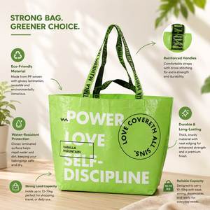 Sac en PP tissé réutilisable pour les courses, avec coutures renforcées, pour les supermarchés et les applications de vente au détail - Product Image 1
