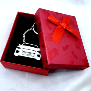 Porte-clés de voiture en argent sterling 925 avec photo numérique et texte personnalisé - Product Image 2