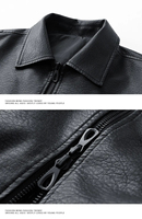 Blouson Bomber Homme en Cuir PU Fin et Décontracté Automne 2026 avec Logo Avant et Fermeture Éclair