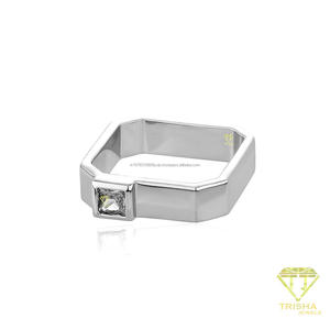 Bague géométrique de luxe en argent sterling 925 avec diamant de laboratoire pour les marques de bijoux (vente en gros) - Product Image 4