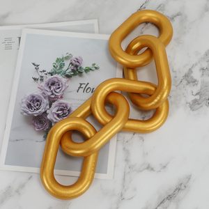 Cadena Decorativa de Madera Dorada, Cadena Decorativa de Madera de 5 Eslabones, Adornos Decorativos para el Hogar, Decoración para Mesa de Centro, Decoración Estética para Estantes - Product Image 4