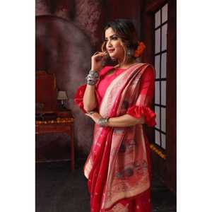 Sari en soie pure et douce Mercury - Product Image 1