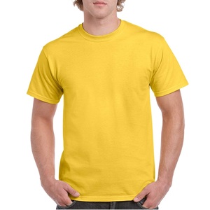 T-shirts en coton biologique 240g pour hommes, décontractés, à motif uni avec logo, design uni teint, tissu jersey - Product Image 5