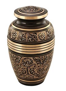 Prestigious Brass Adult Funeral Ashes Urn Cremation <b>Memorial</b> <b>Keepsake</b> Holder Crafted With Decorative Fine Detailing - Product Image 4