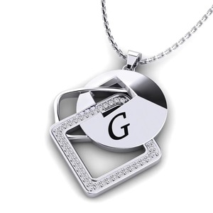 Colgante Geométrico G de Acero Inoxidable 925 con Cristal de Moissanita y Diamantes de Imitación, Collar Unisex Estilo Hip Hop, Regalo - Product Image 3