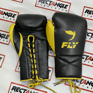 Fabrication en usine de gants de boxe sur mesure, 100% cuir véritable, professionnels, à lacets. - Product Image 3