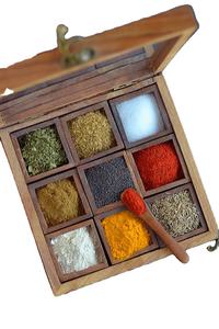 PRINTED NATURAL <b>WOODEN</b> Premium Printed Home <b>Wooden</b> Tabletop Spice <b>Box</b> With Separate Compartments for Spices and Dry Fruit <b>Box</b> - Product Image 3