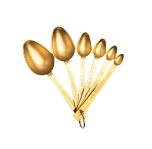High Quality Steel Kitchen Gold <b>Measuring</b> <b>Spoons</b> Food Safe Quality Wholesale Measure Cup Set Counting Cups From India - Product Image 2