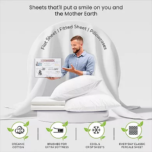 Juego de Sábanas Planas Ajustables para Hotel, 100% Algodón Ecológico, Impermeables y que Absorben la Humedad - Product Image 5