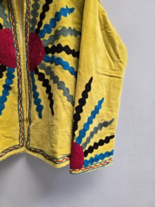 NR TEXTILE Hand Embroidered <b>Quilted</b> Suzani <b>Jacket</b> 100% Cotton Knitted Fabric Floral <b>Pattern</b> Women's Winter/Autumn/Spring Coat - Product Image 6