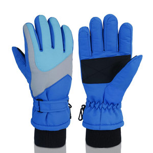 <b>Men</b> Full Finger Lightweight Ski <b>Gloves</b> <b>Waterproof</b> Spandex/Cotton Winter Snowboarding Outdoor Activity Blue Gray - Product Image 1
