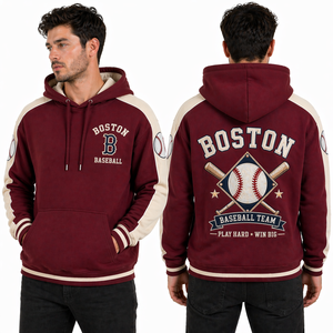 Sudadera con Capucha Estilo Béisbol Universitario Personalizada con Logotipo Bordado, Sudadera Urbana para Hombre, Proveedor Mayorista de Ropa Deportiva OEM - Product Image 2