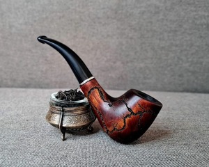 Pipa de Fumar de Madera Curvada, Larga y Lacada, de Lujo, Color Personalizado, Logotipo Personalizable, Tradicional, Hecha a Mano, Ecológica, para Viajes y Fiestas - Product Image 2